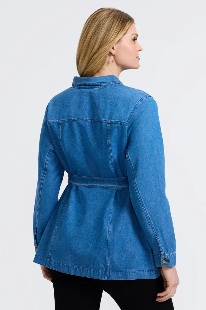 Stella Plus Tencel® Denim Long Sleeve Belted Jacket - Image 5