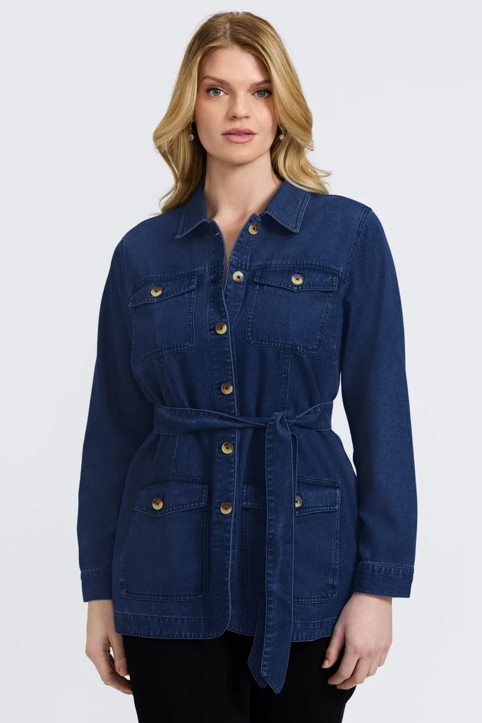 Stella Plus Tencel® Denim Long Sleeve Belted Jacket - Image 6