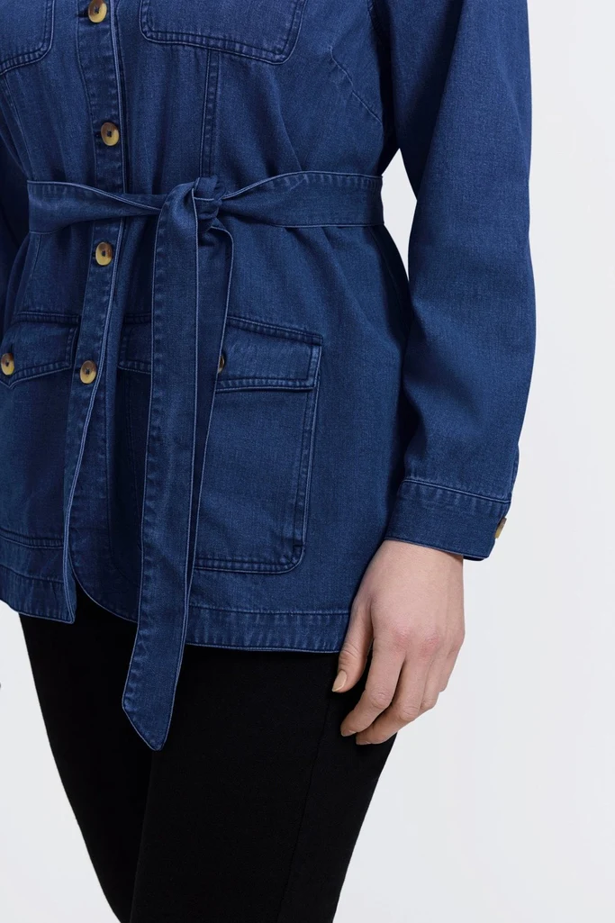 Stella Plus Tencel® Denim Long Sleeve Belted Jacket - Image 8