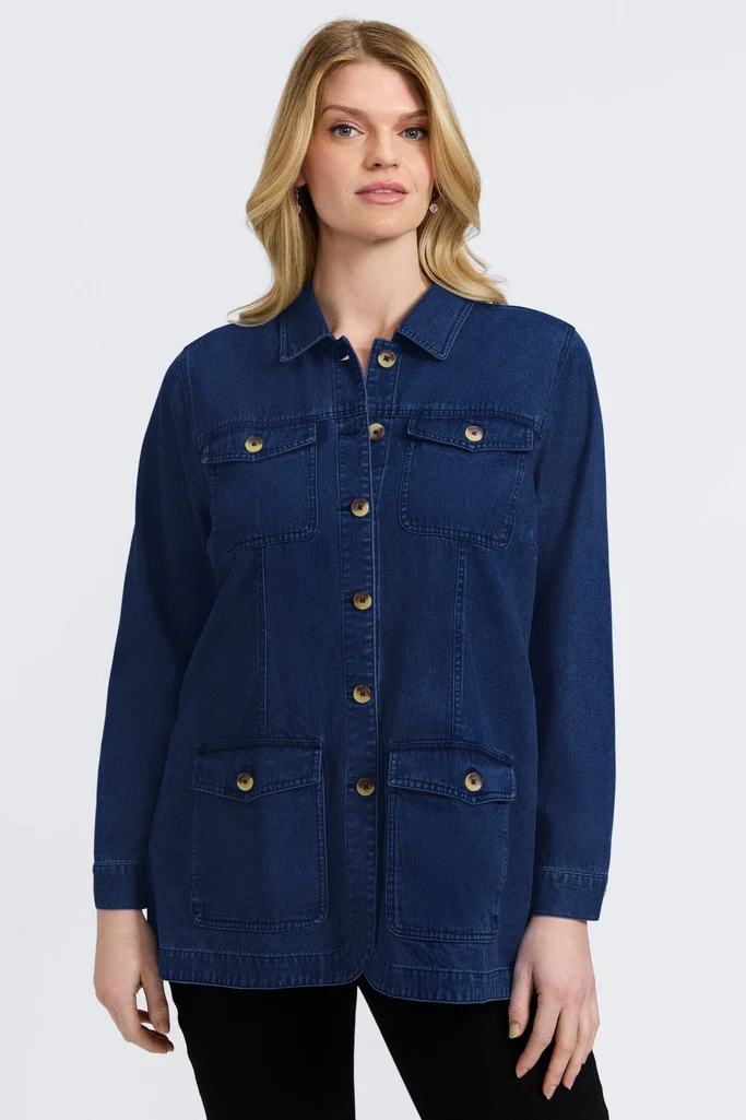 Stella Plus Tencel® Denim Long Sleeve Belted Jacket - Image 9