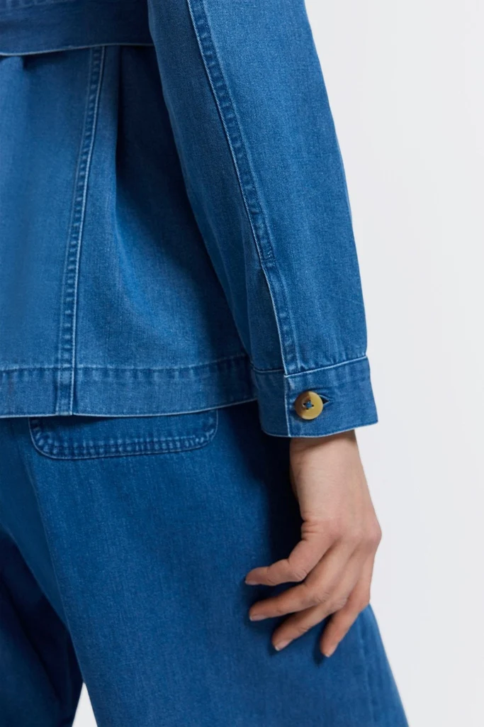 Stella Tencel® Denim Long Sleeve Belted Jacket - Image 10