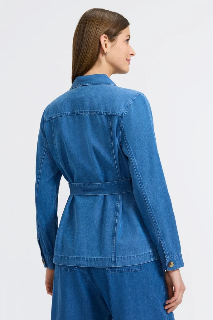 Stella Tencel® Denim Long Sleeve Belted Jacket - Image 13