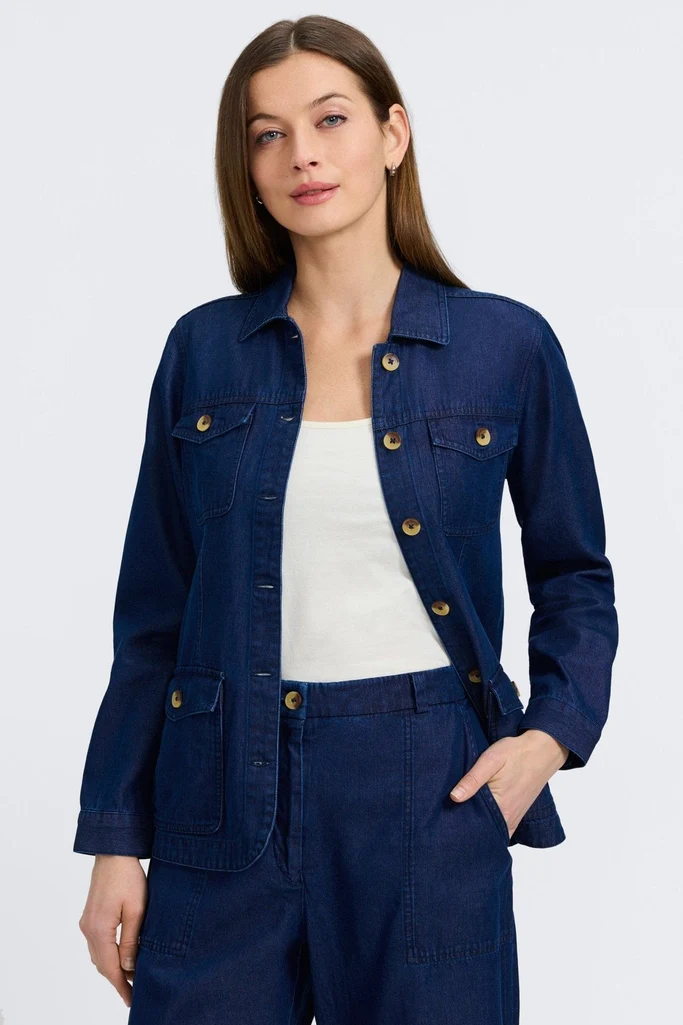 Stella Tencel® Denim Long Sleeve Belted Jacket - Image 3