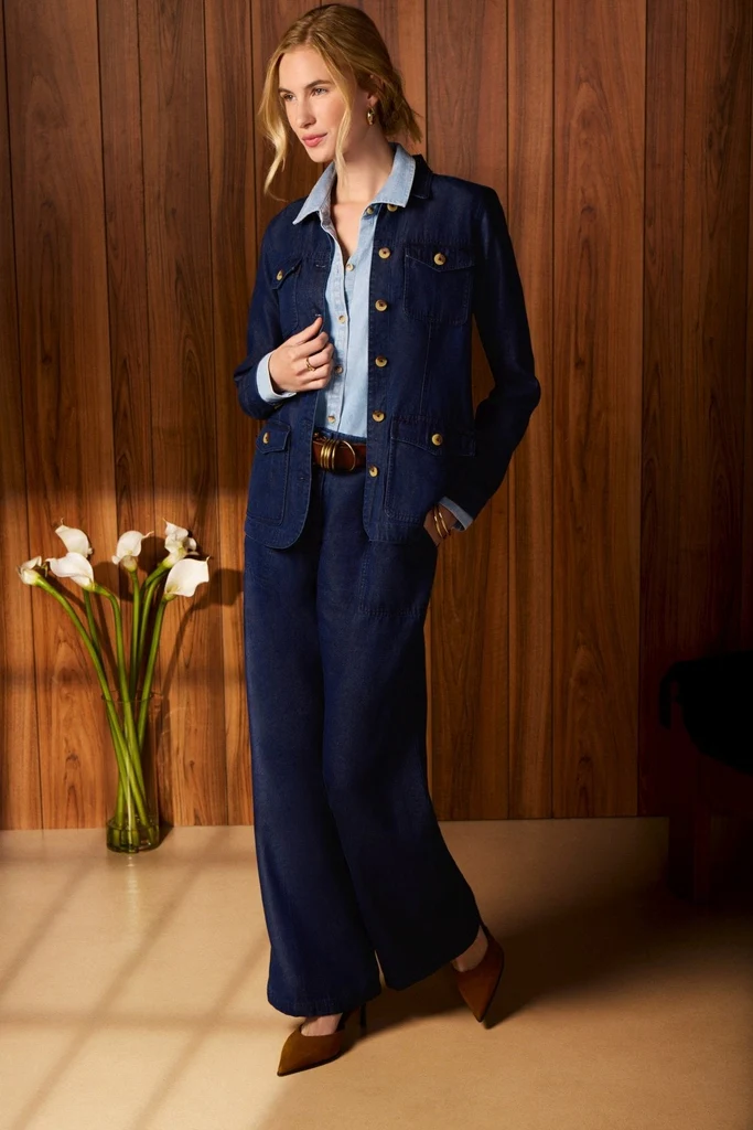 Stella Tencel® Denim Long Sleeve Belted Jacket - Image 5