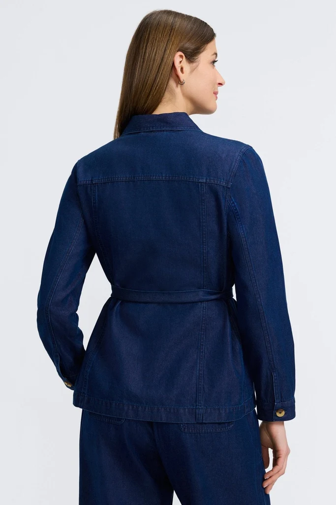 Stella Tencel® Denim Long Sleeve Belted Jacket - Image 7