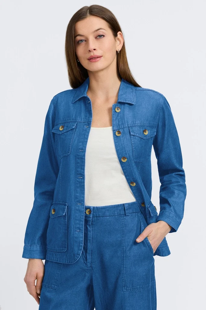 Stella Tencel® Denim Long Sleeve Belted Jacket - Image 8