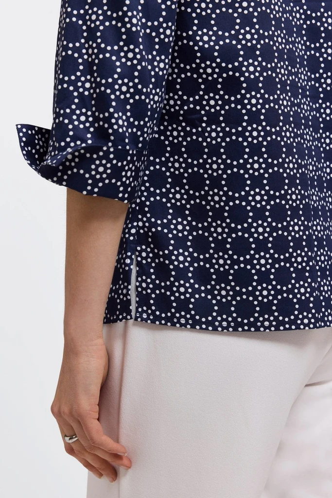 Tammy Geo Circles 3/4 Sleeve Popover Shirt - Image 4
