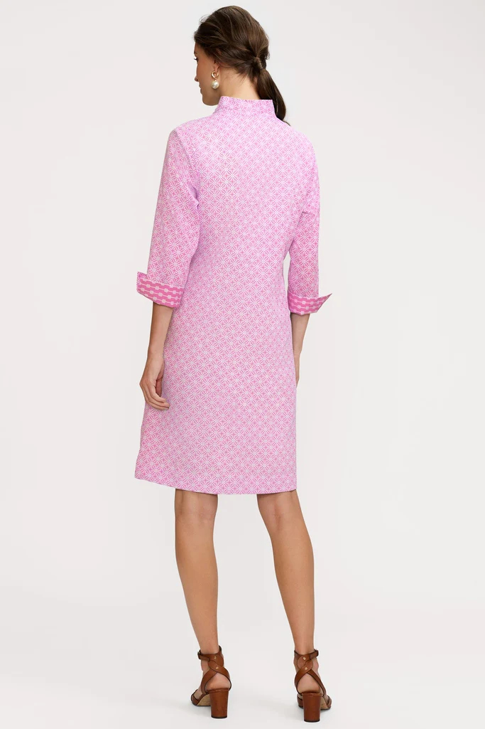 Tammy Geo Lattice 3/4 Sleeve Dress - Image 3
