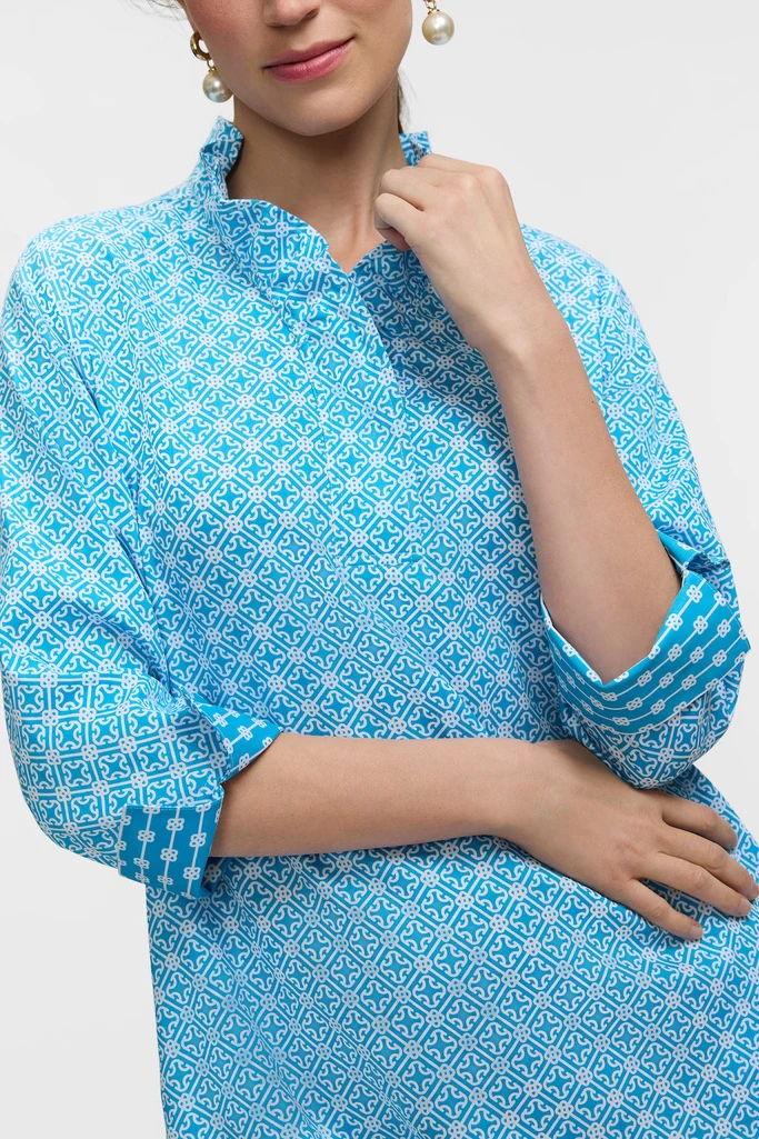 Tammy Geo Lattice 3/4 Sleeve Dress - Image 5