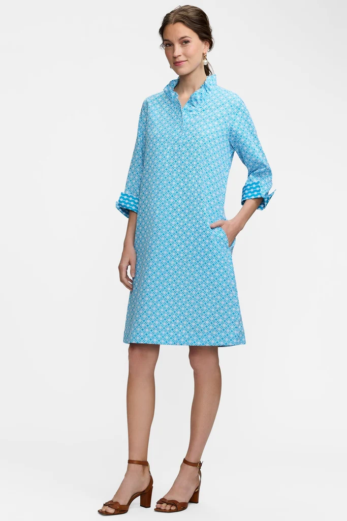 Tammy Geo Lattice 3/4 Sleeve Dress - Image 6