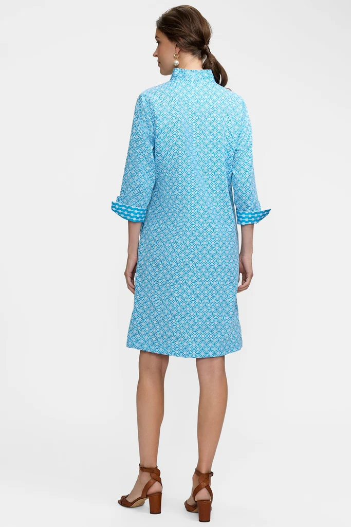 Tammy Geo Lattice 3/4 Sleeve Dress - Image 7