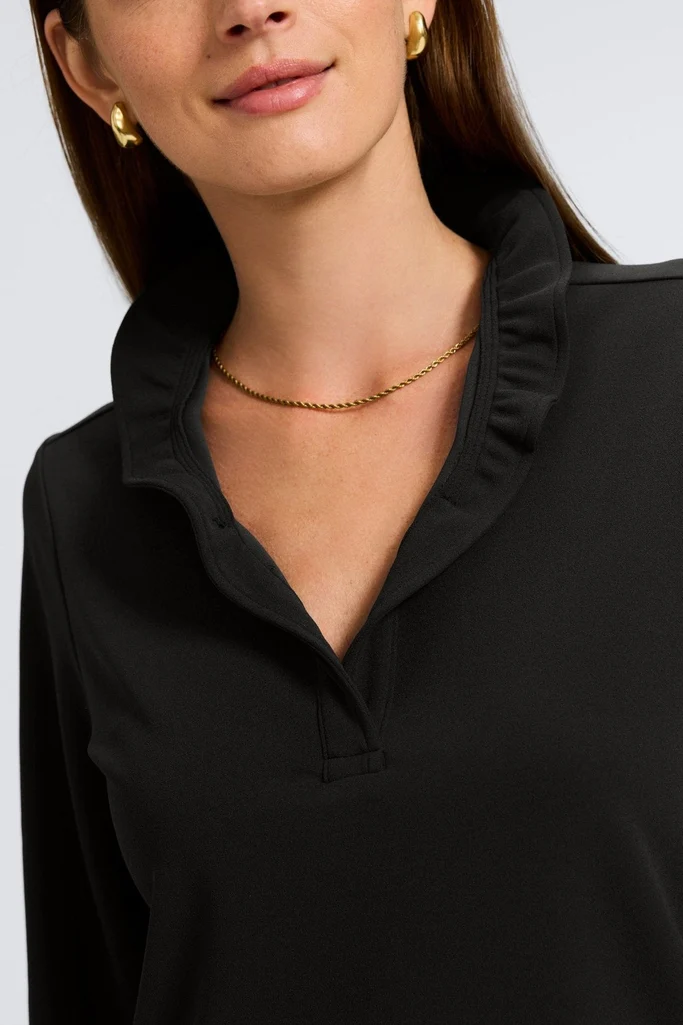 Tammy Knit Crepe 3/4 Sleeve Popover Shirt - Image 14