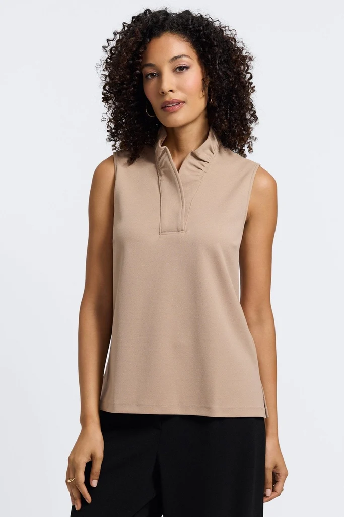 Tammy Knit Crepe Sleeveless Top - Image 4