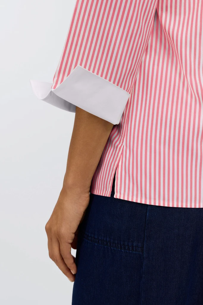 Tammy No Iron Pinpoint Striped 3/4 Sleeve Popover Shirt - Image 23