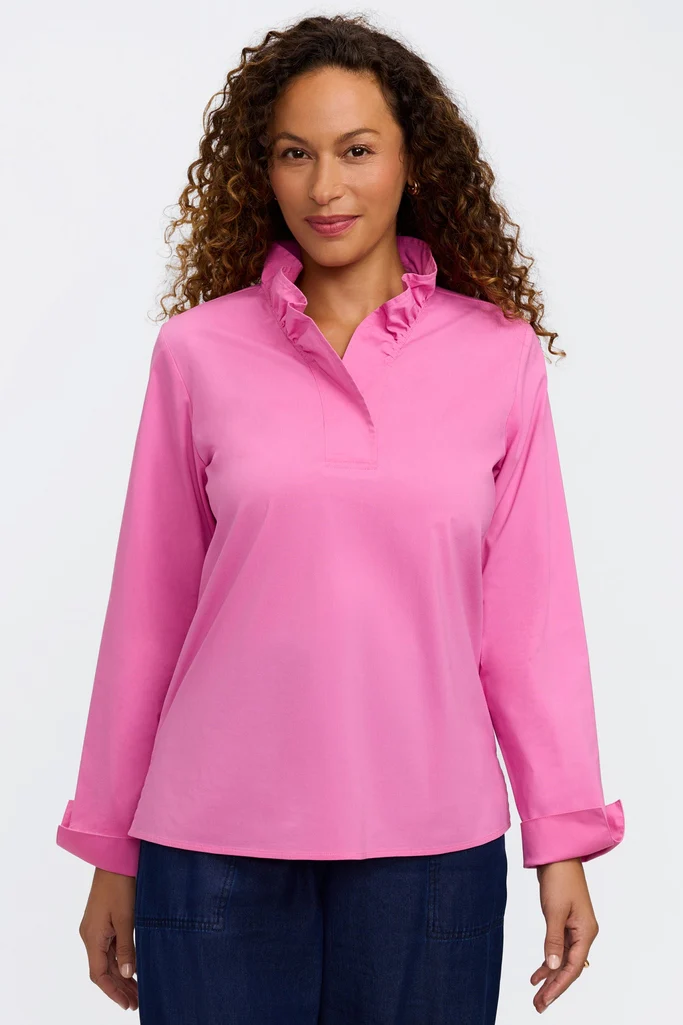 Tammy No Iron Stretch Long Sleeve Popover Shirt - Image 13