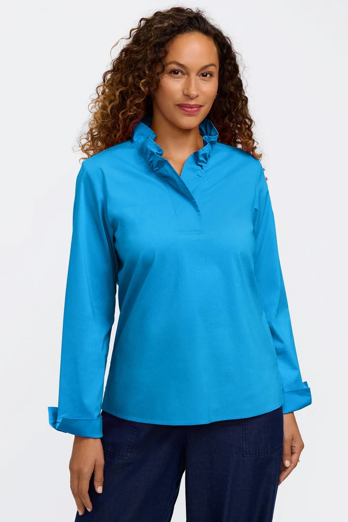 Tammy No Iron Stretch Long Sleeve Popover Shirt - Image 17