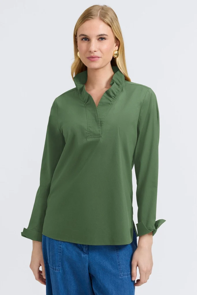Tammy No Iron Stretch Long Sleeve Popover Shirt - Image 35