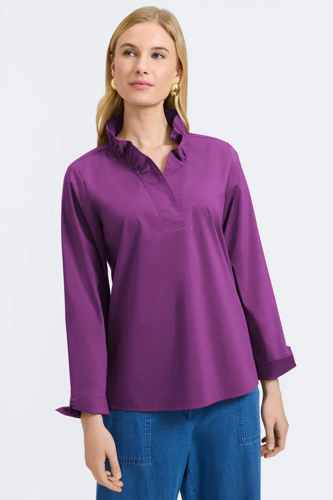 Tammy No Iron Stretch Long Sleeve Popover Shirt - Image 39