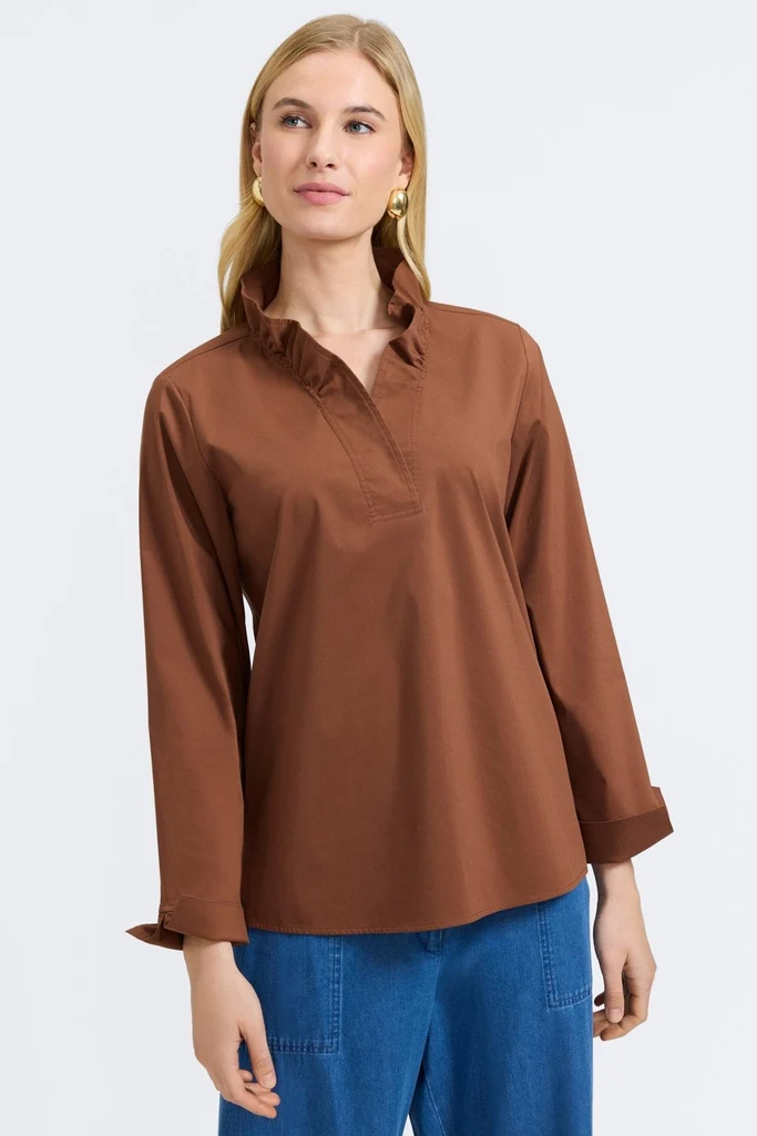 Tammy No Iron Stretch Long Sleeve Popover Shirt - Image 43