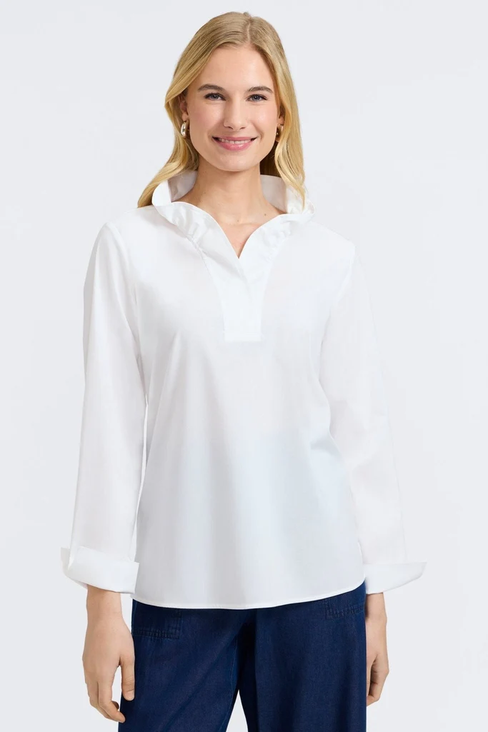 Tammy No Iron Stretch Long Sleeve Popover Shirt - Image 5