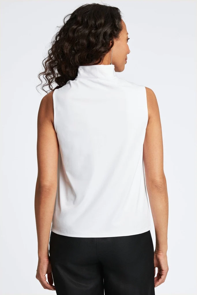 Tammy Knit-Woven Ruffle Collar Sleeveless Layering Tank - Image 6