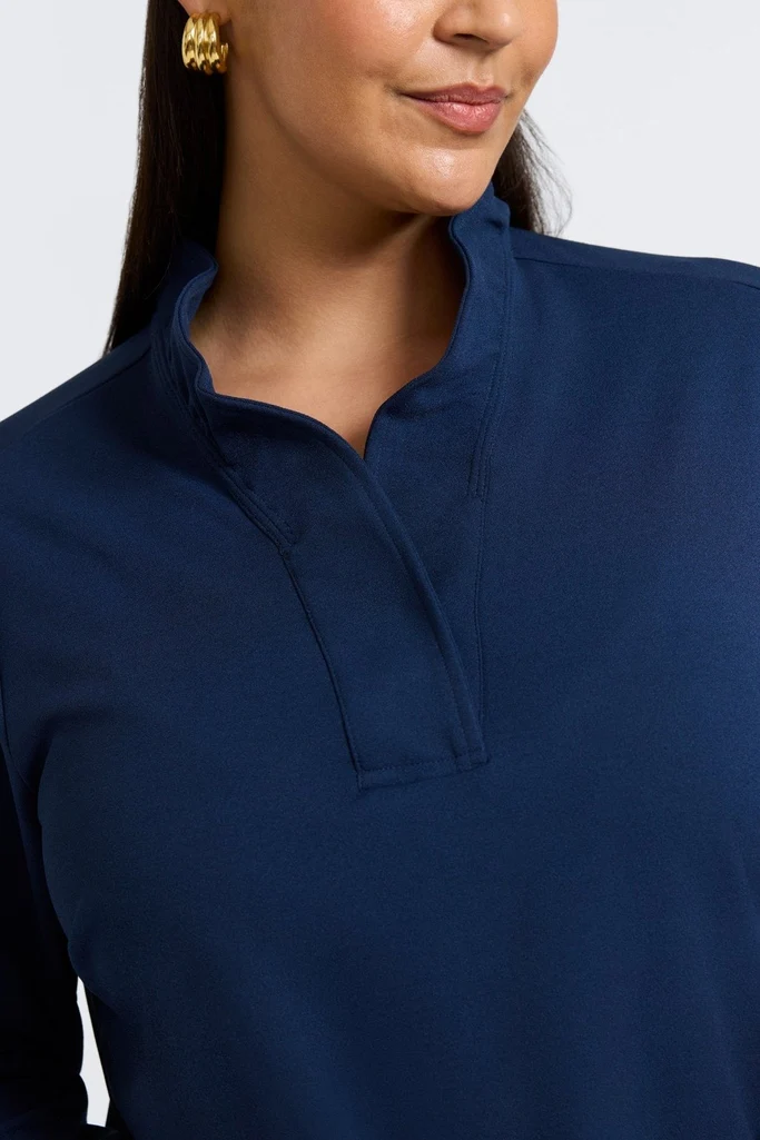 Tammy Plus Knit Crepe 3/4 Sleeve Popover Shirt - Image 6