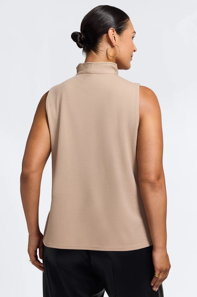 Tammy Plus Knit Crepe Sleeveless Top - Image 3