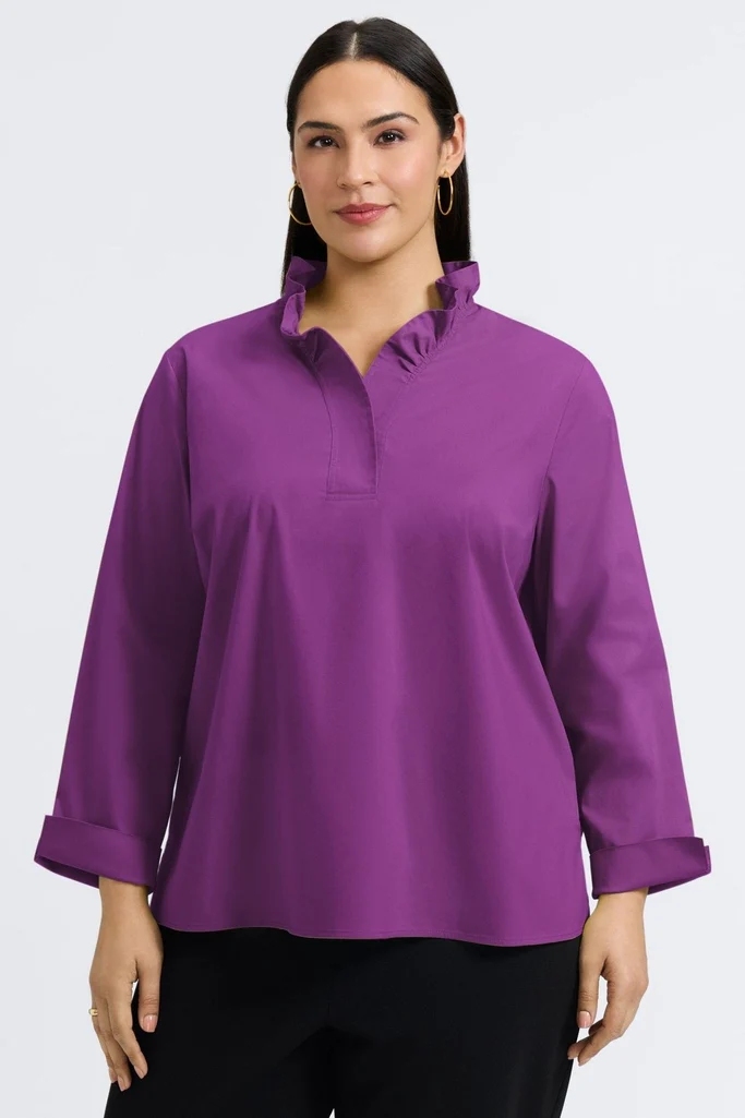 Tammy Plus No Iron Stretch Long Sleeve Popover Shirt - Image 25