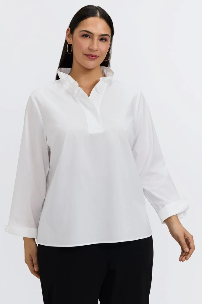 Tammy Plus No Iron Stretch Long Sleeve Popover Shirt - Image 37