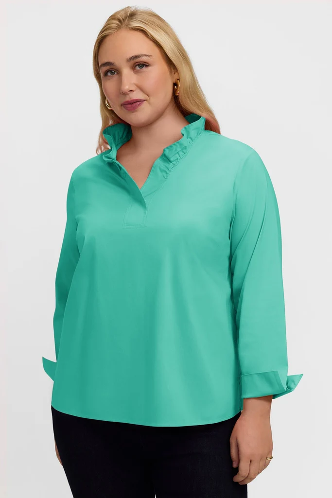Tammy Plus No Iron Stretch Long Sleeve Popover Shirt - Image 5