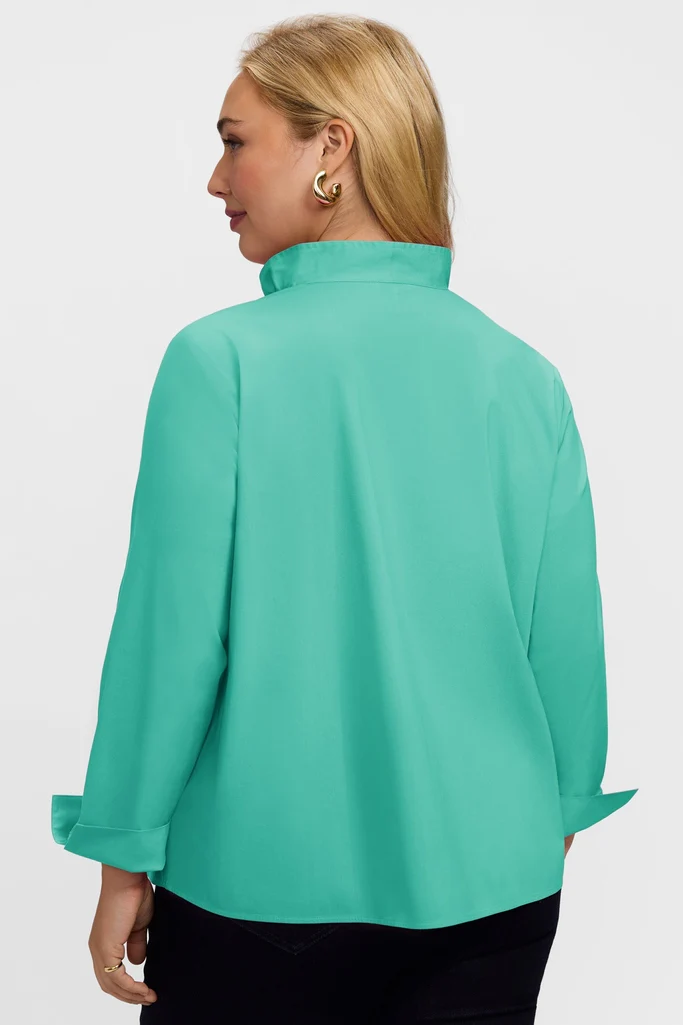 Tammy Plus No Iron Stretch Long Sleeve Popover Shirt - Image 8
