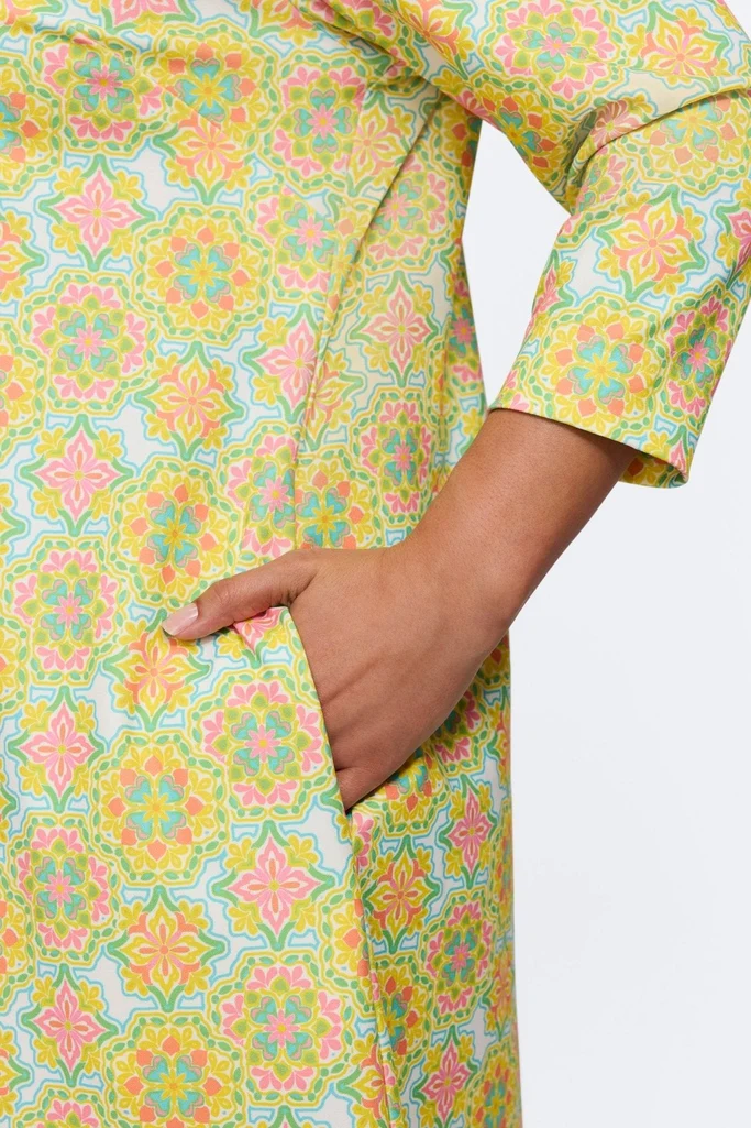 Tammy Plus Sicilian Tile 3/4 Sleeve Dress - Image 3