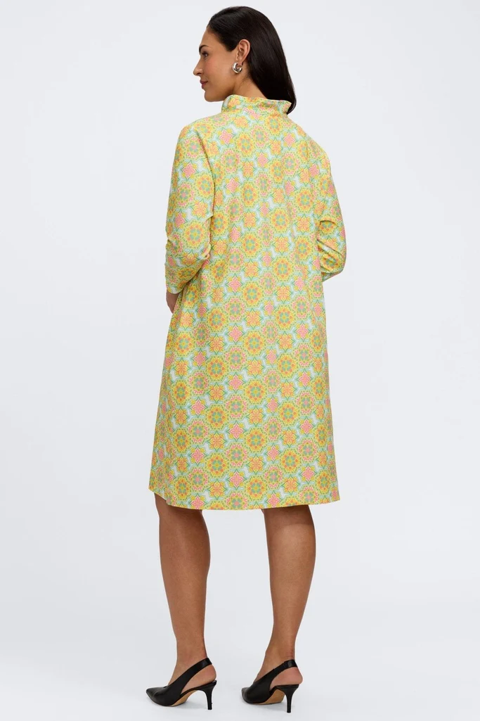 Tammy Plus Sicilian Tile 3/4 Sleeve Dress - Image 4