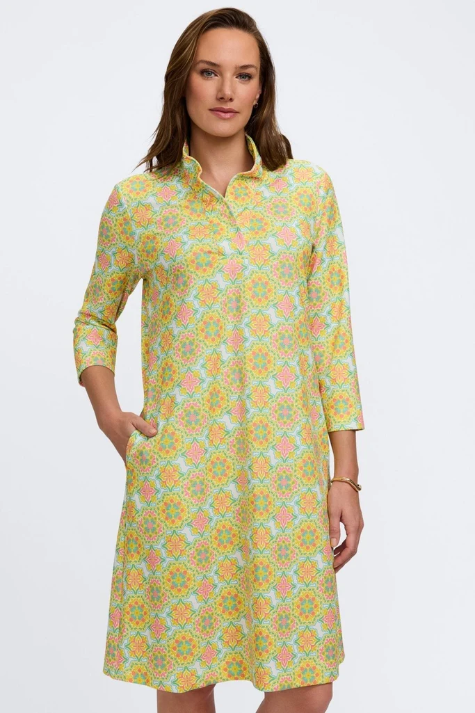 Tammy Sicilian Tile 3/4 Sleeve Dress - Image 3