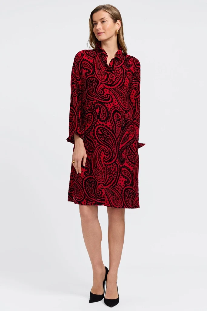 Tammy Velvet Paisley Long Sleeve Dress - Image 3