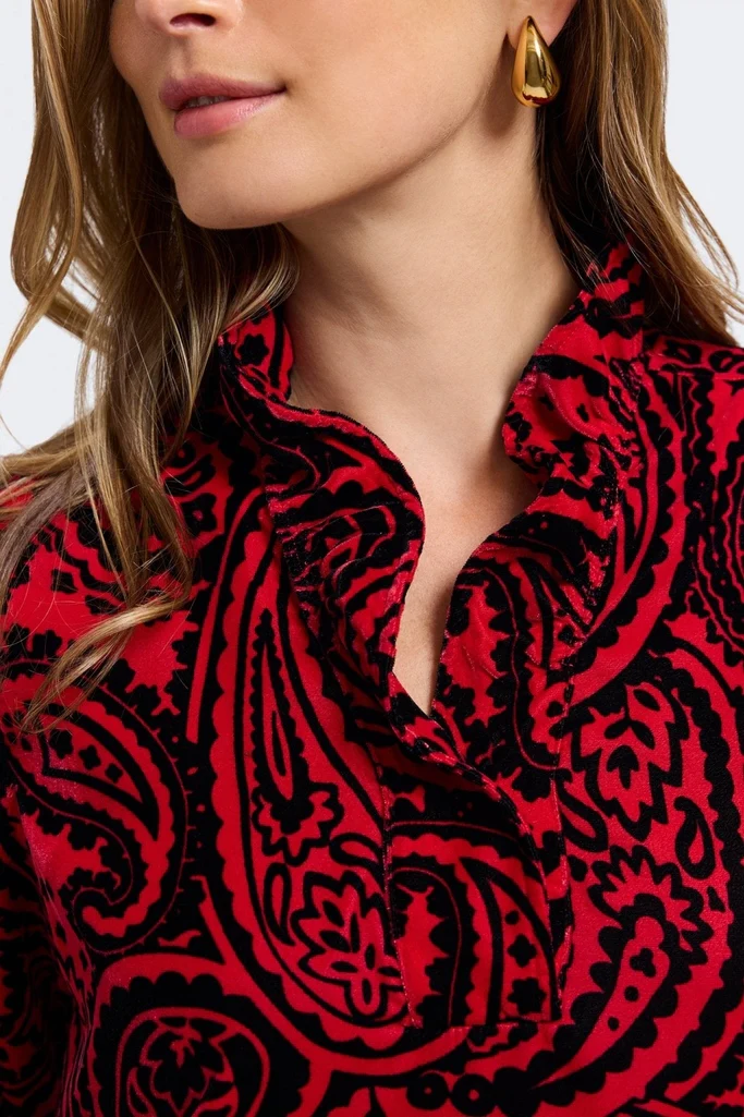 Tammy Velvet Paisley Long Sleeve Dress - Image 5