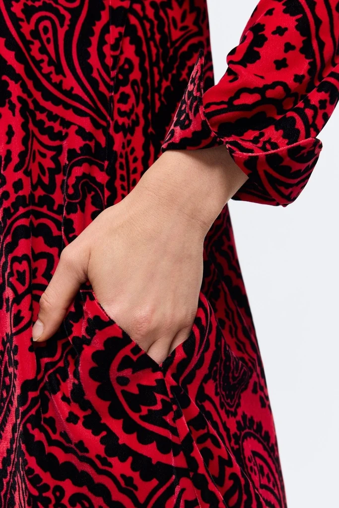 Tammy Velvet Paisley Long Sleeve Dress - Image 7