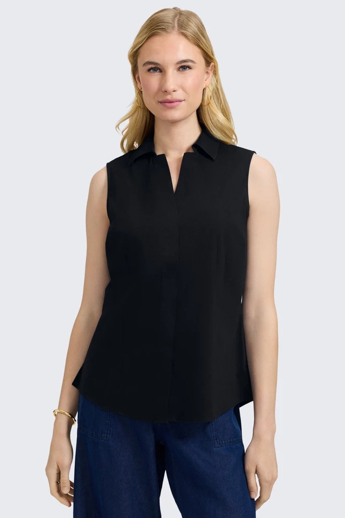 Taylor No Iron Stretch Sleeveless Shirt - Image 4