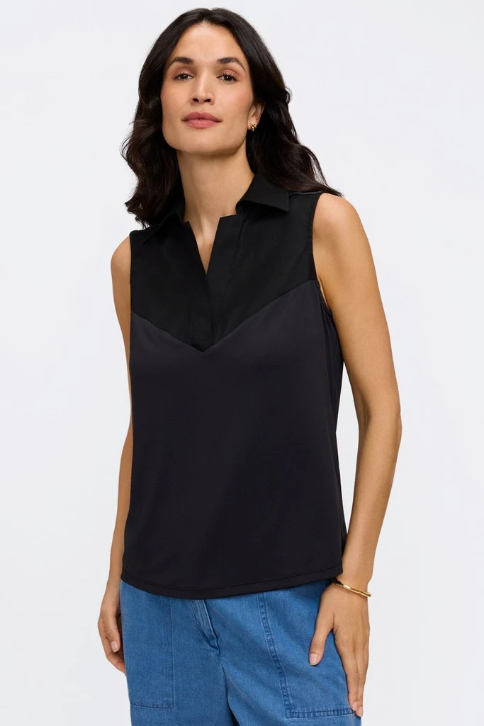 Taylor Knit-Woven Sleeveless Layering Tank - Image 5