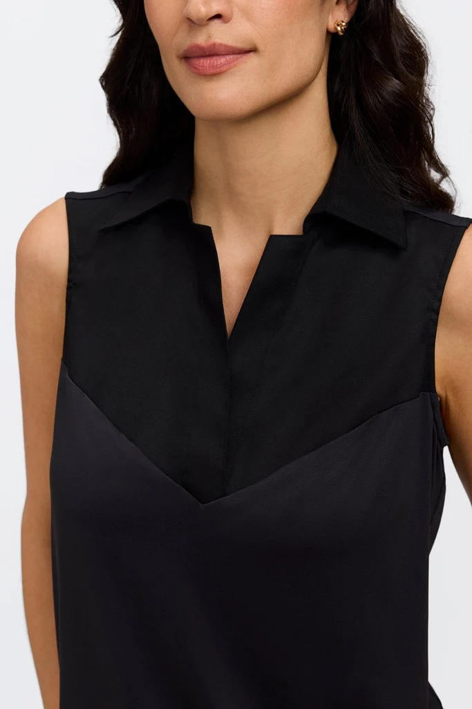 Taylor Knit-Woven Sleeveless Layering Tank - Image 6