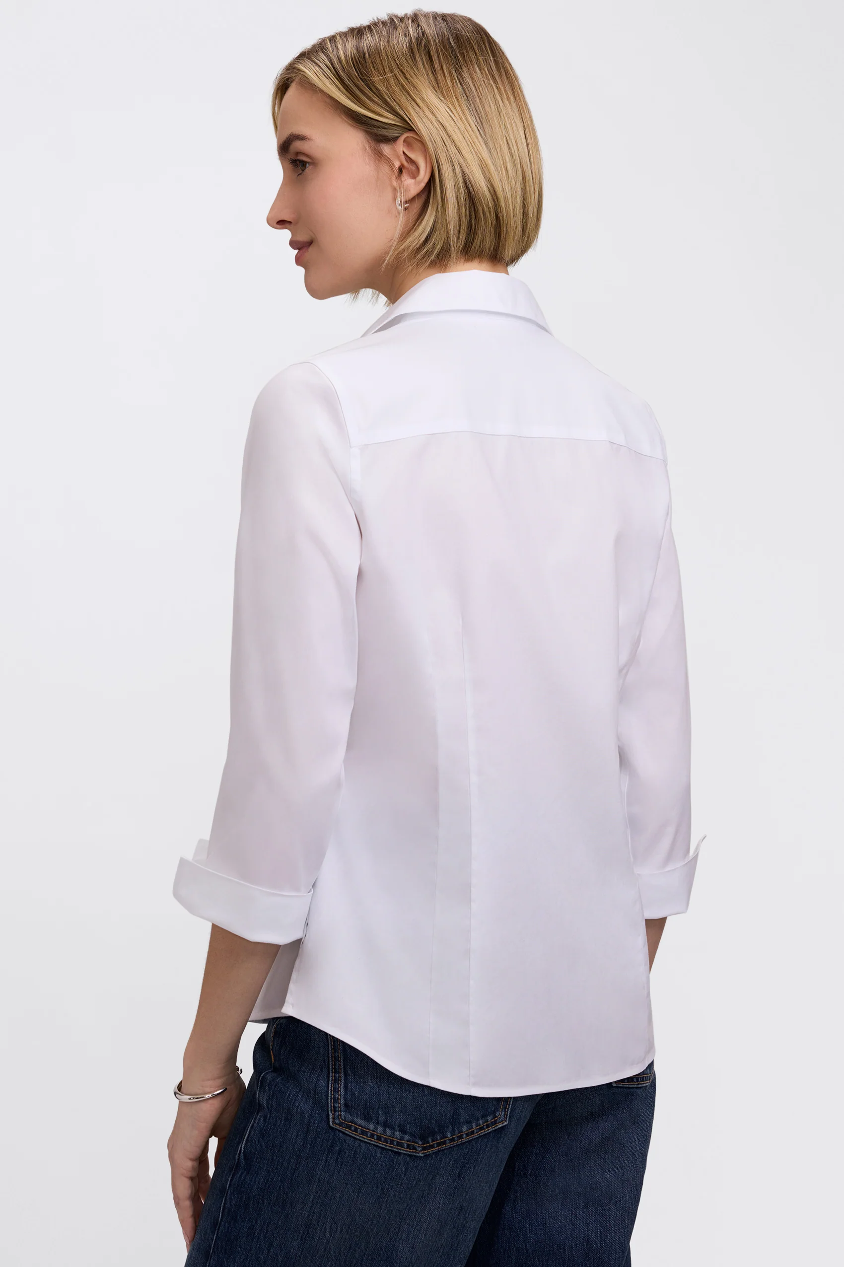 Taylor No Iron Pinpoint 3/4 Sleeve Shirt - Image 3