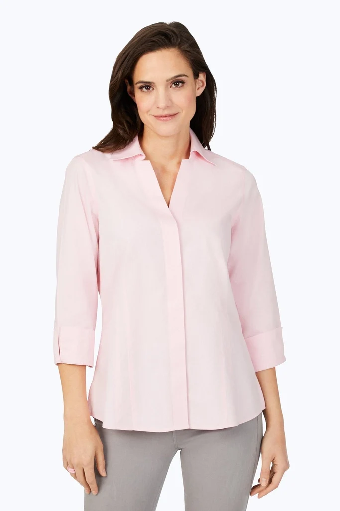 Taylor No Iron Pinpoint 3/4 Sleeve Shirt - Image 36