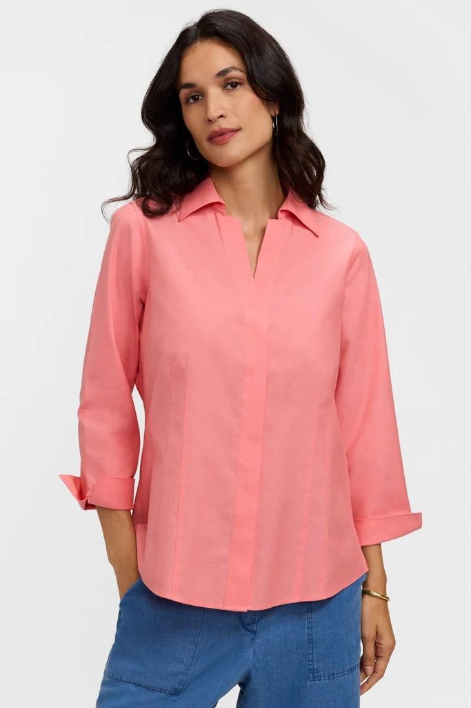 Taylor No Iron Pinpoint 3/4 Sleeve Shirt - Image 8