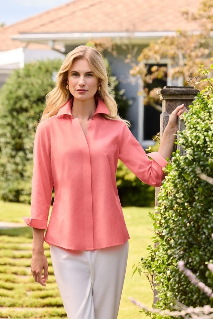 Taylor No Iron Pinpoint 3/4 Sleeve Shirt - Image 9