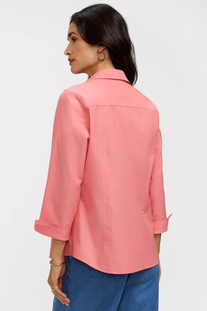 Taylor Petite No Iron Pinpoint 3/4 Sleeve Shirt - Image 8