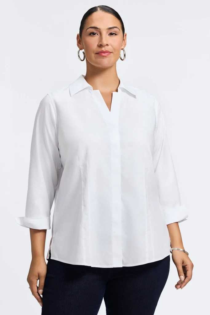 Taylor Plus No Iron Pinpoint 3/4 Sleeve Shirt - Image 19