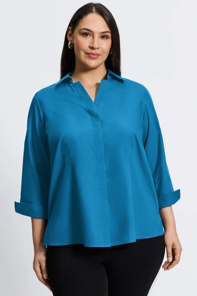 Taylor Plus No Iron Pinpoint 3/4 Sleeve Shirt - Image 3