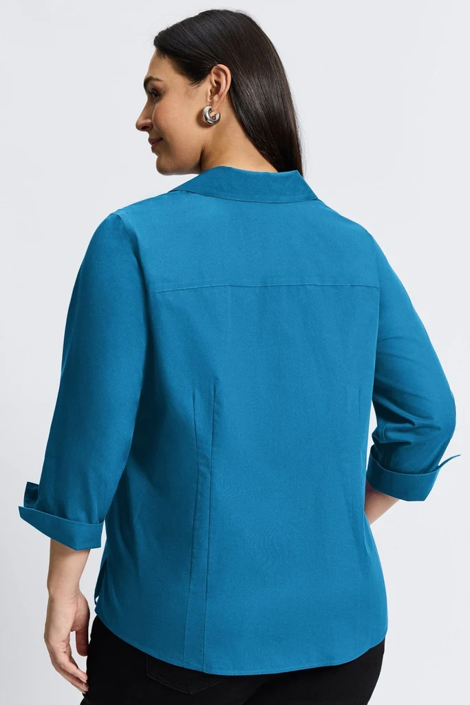 Taylor Plus No Iron Pinpoint 3/4 Sleeve Shirt - Image 4