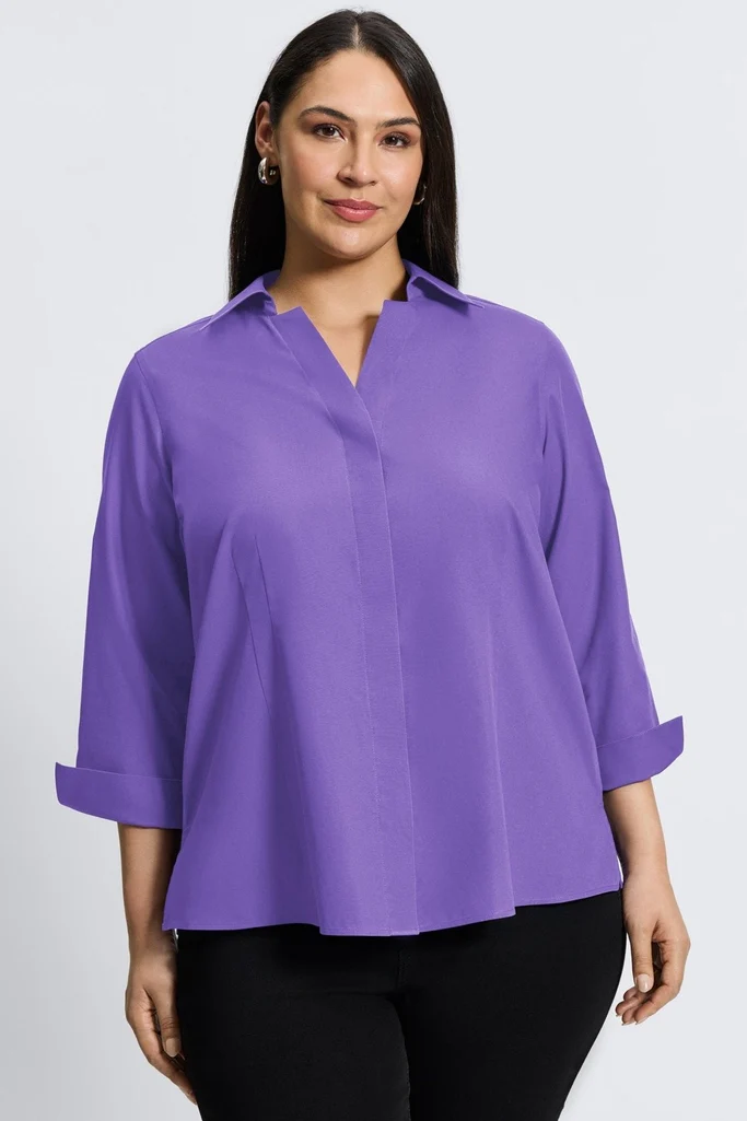 Taylor Plus No Iron Pinpoint 3/4 Sleeve Shirt - Image 7
