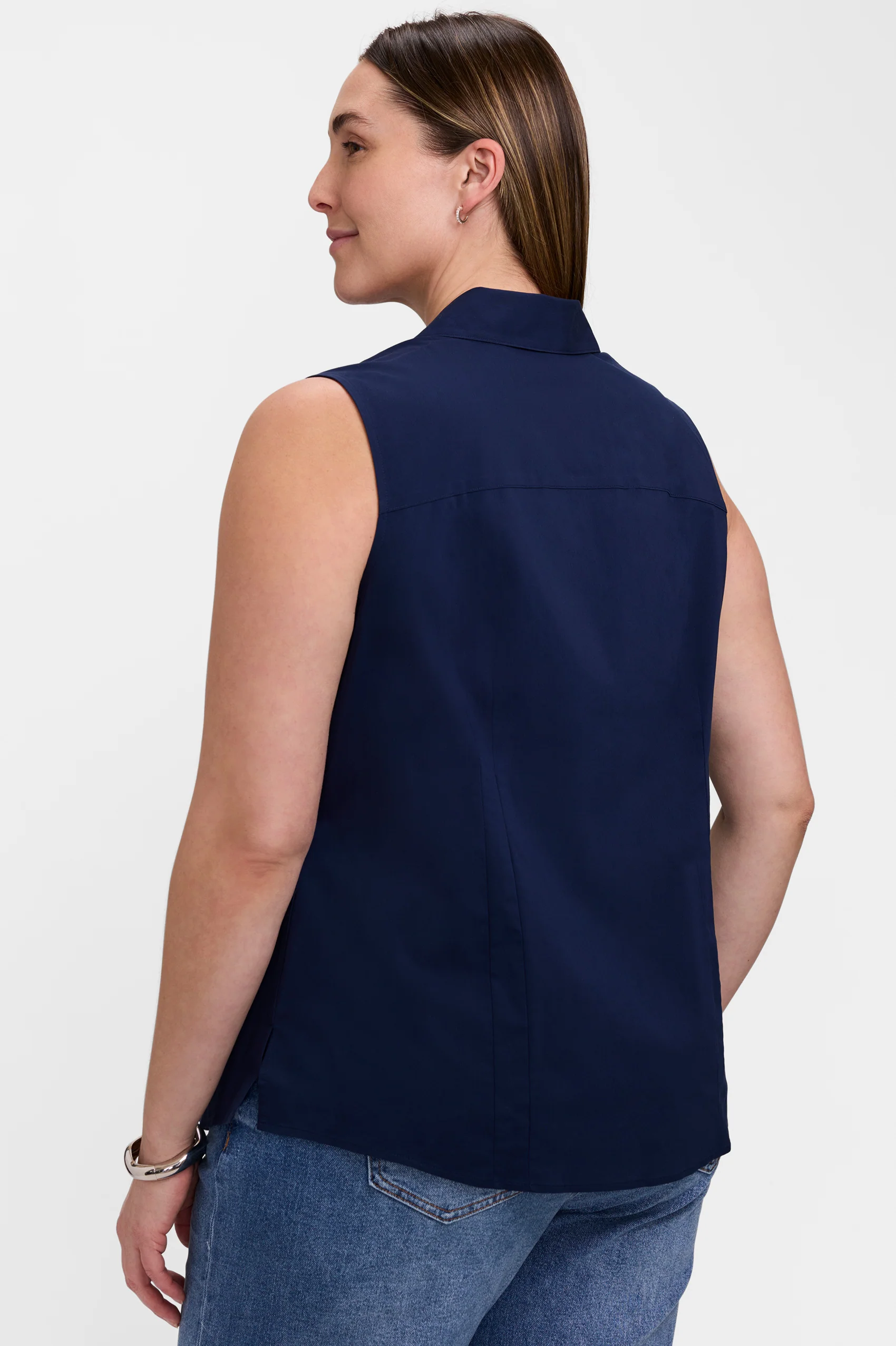 Taylor Plus No Iron Stretch Sleeveless Shirt - Image 10